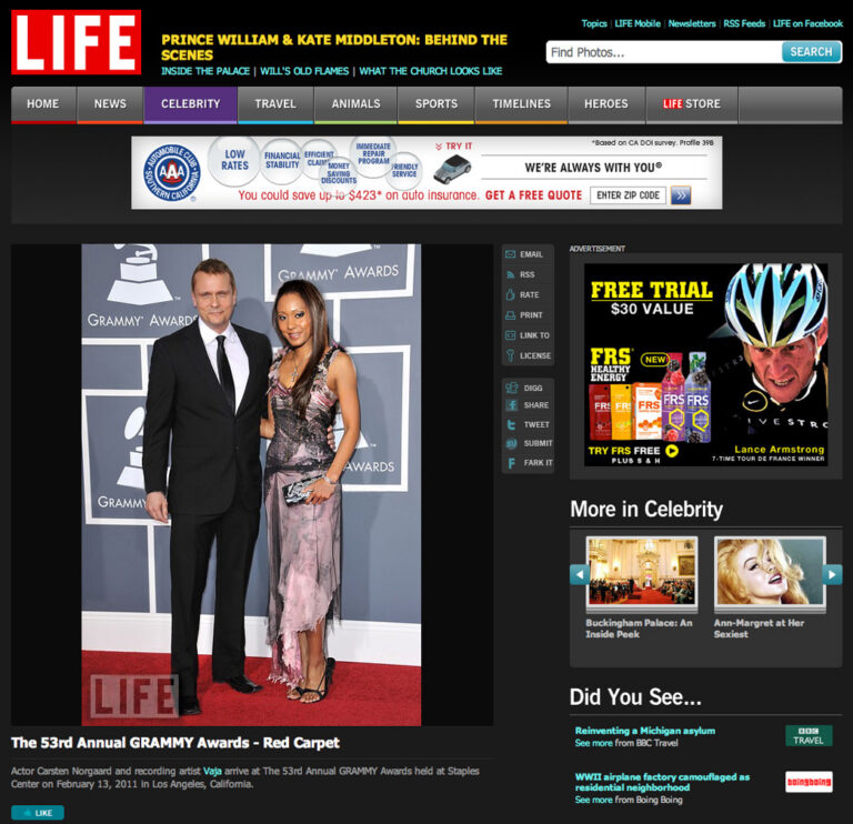 Vaja featured in LIFE: 53rd Grammy Awards.