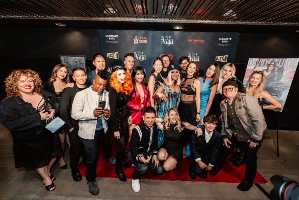 Vaja with her team and guests at the People Are People world premiere